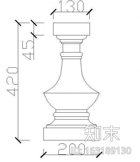 西式栏杆柱cad施工图下载【ID:165189130】