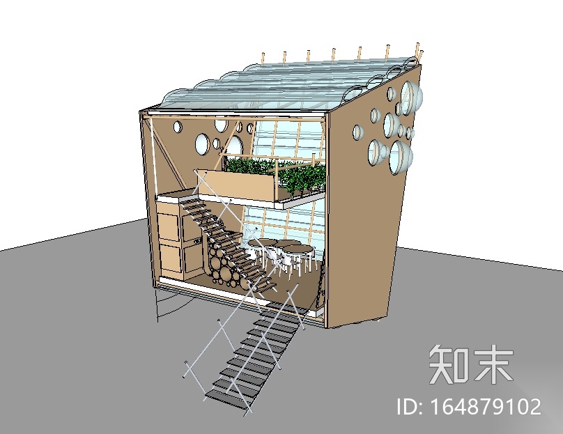 建筑设计大师坂茂SU模型合集（共3套）cad施工图下载【ID:164879102】