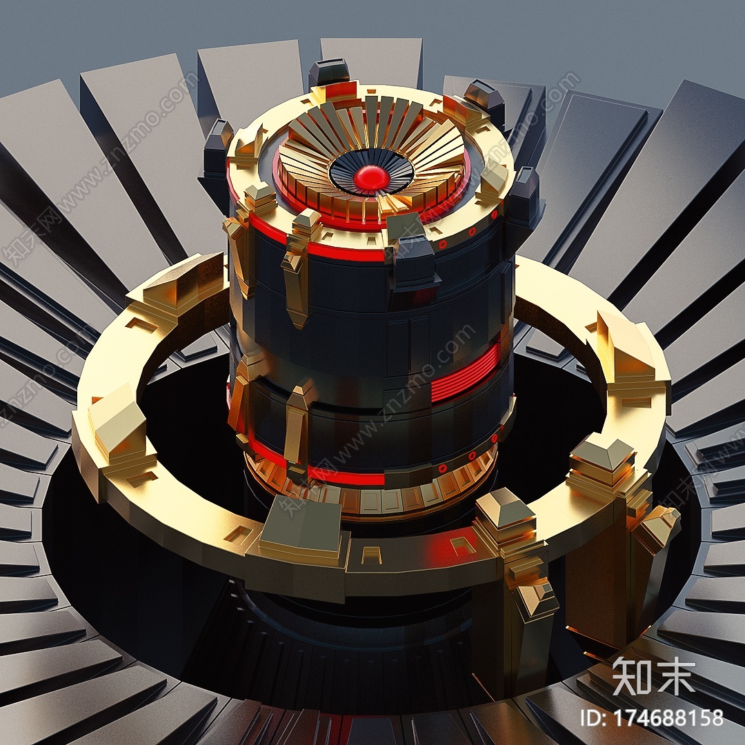 旋转的煤气罩C4D动画工程文件分享CG模型下载【ID:174688158】