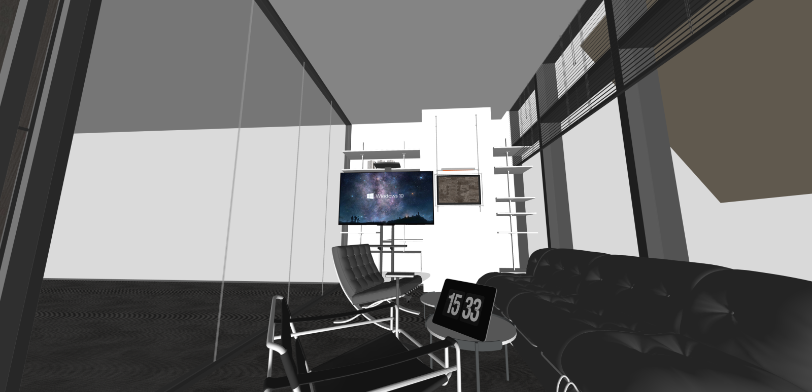 现代其他办公区域SU模型下载【ID:1215962454】