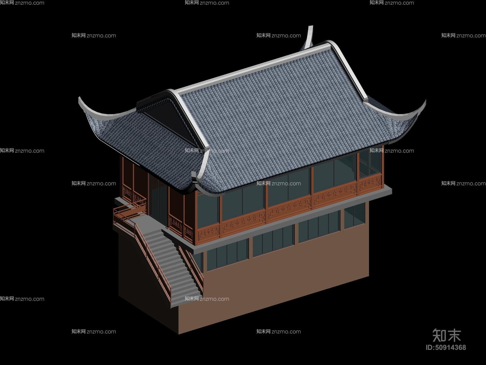 户外中式古建筑173D模型下载【ID:50914368】