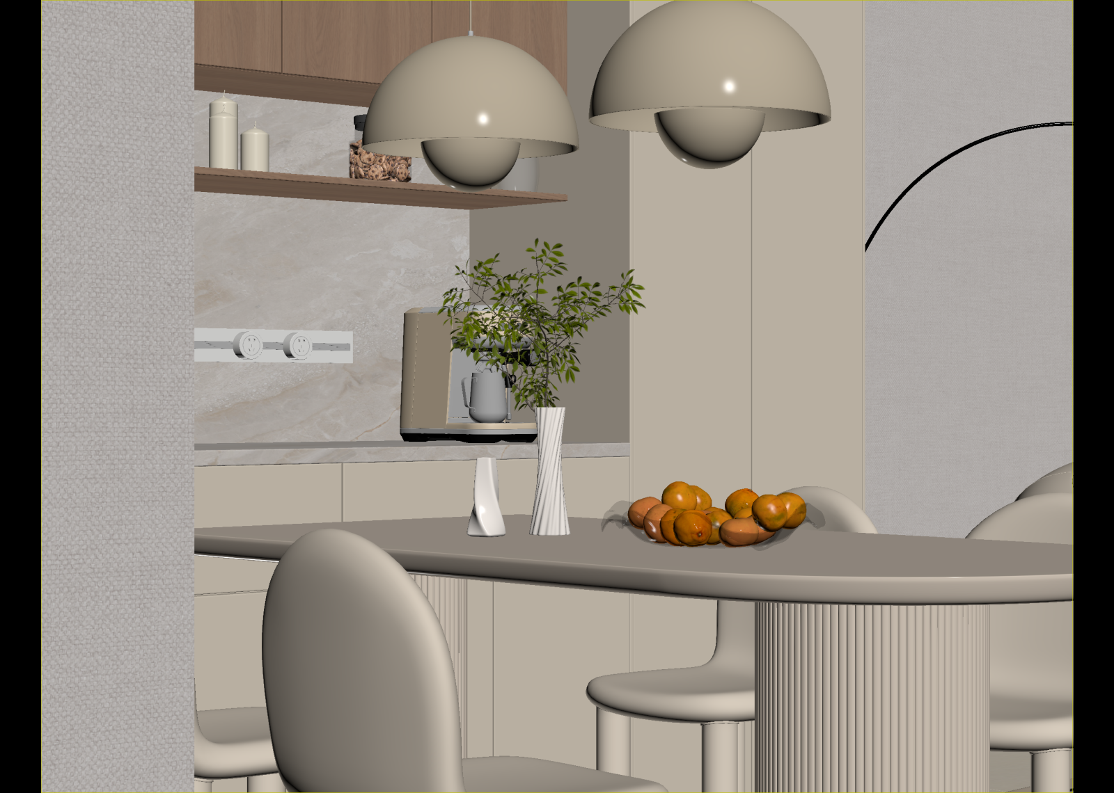 奶油家居餐厅3D模型下载【ID:1214769392】