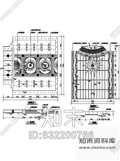 图块/节点舞厅吊顶详图cad施工图下载【ID:832200766】