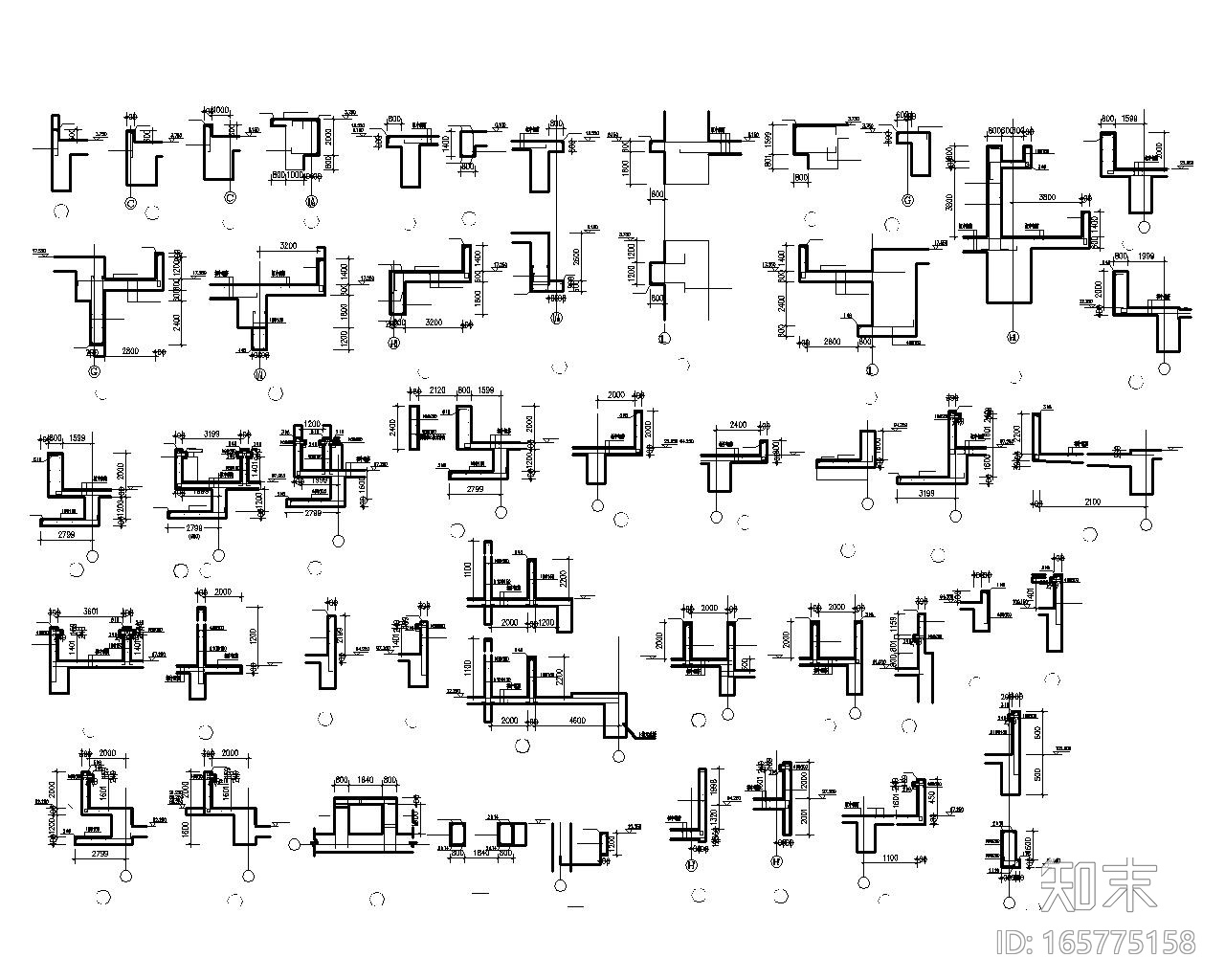 现浇挑檐结构大样详图（CAD）施工图下载【ID:165775158】