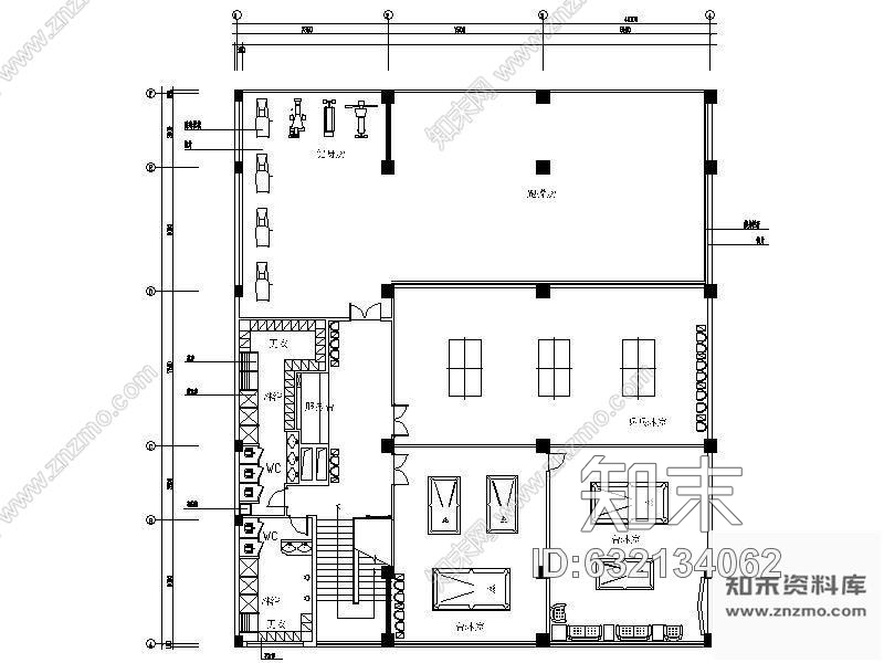 施工图600平米健身中心装饰设计图cad施工图下载【ID:632134062】