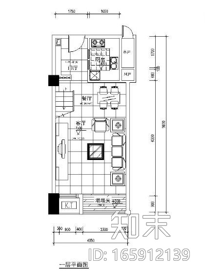 [学生作业]单身公寓设计cad施工图下载【ID:165912139】