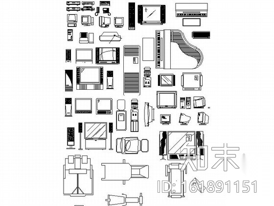 超全现代家居CAD图块下载cad施工图下载【ID:161891151】