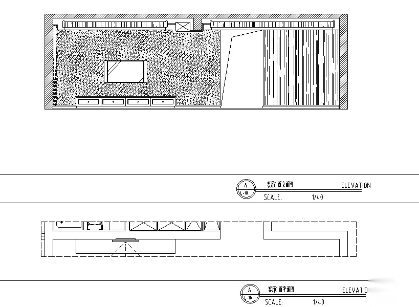 现代简约风蓝色淡雅三居室住宅设计施工图（附效果图）cad施工图下载【ID:160474156】