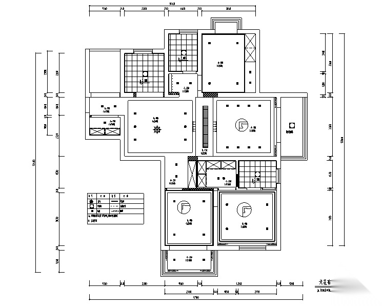 现代简约风蓝色淡雅三居室住宅设计施工图（附效果图）cad施工图下载【ID:160474156】