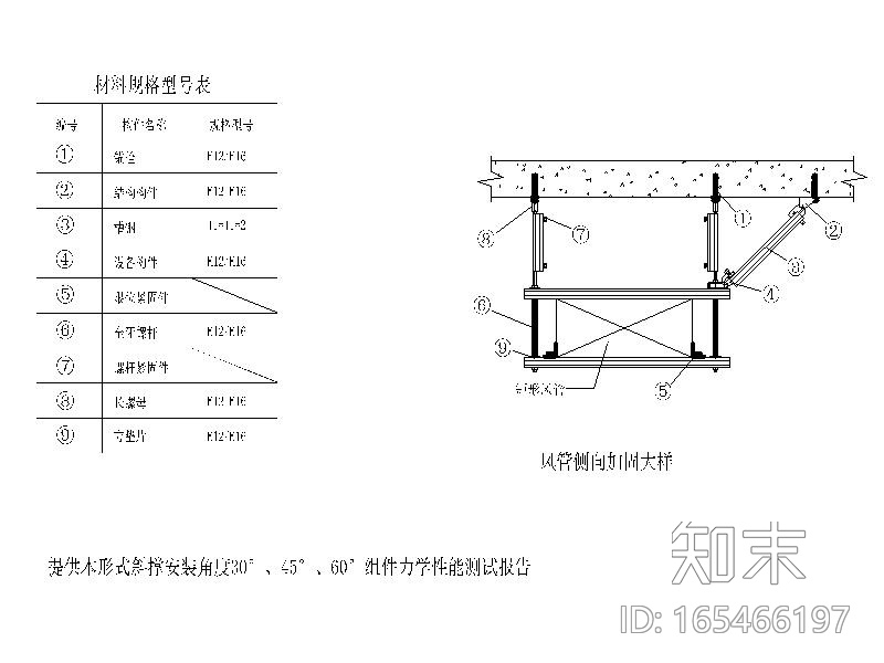 暖通抗震支吊架大样图CAD施工图下载【ID:165466197】