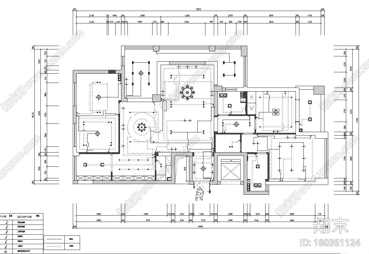 欧式风格国际公馆三居室住宅装修施工图设计施工图下载【ID:180361124】