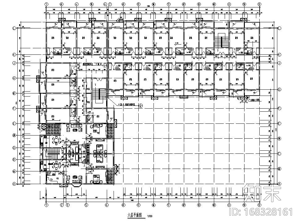 宿舍建筑户型住宅楼设计图施工图下载【ID:168328161】