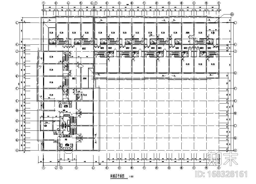 宿舍建筑户型住宅楼设计图施工图下载【ID:168328161】