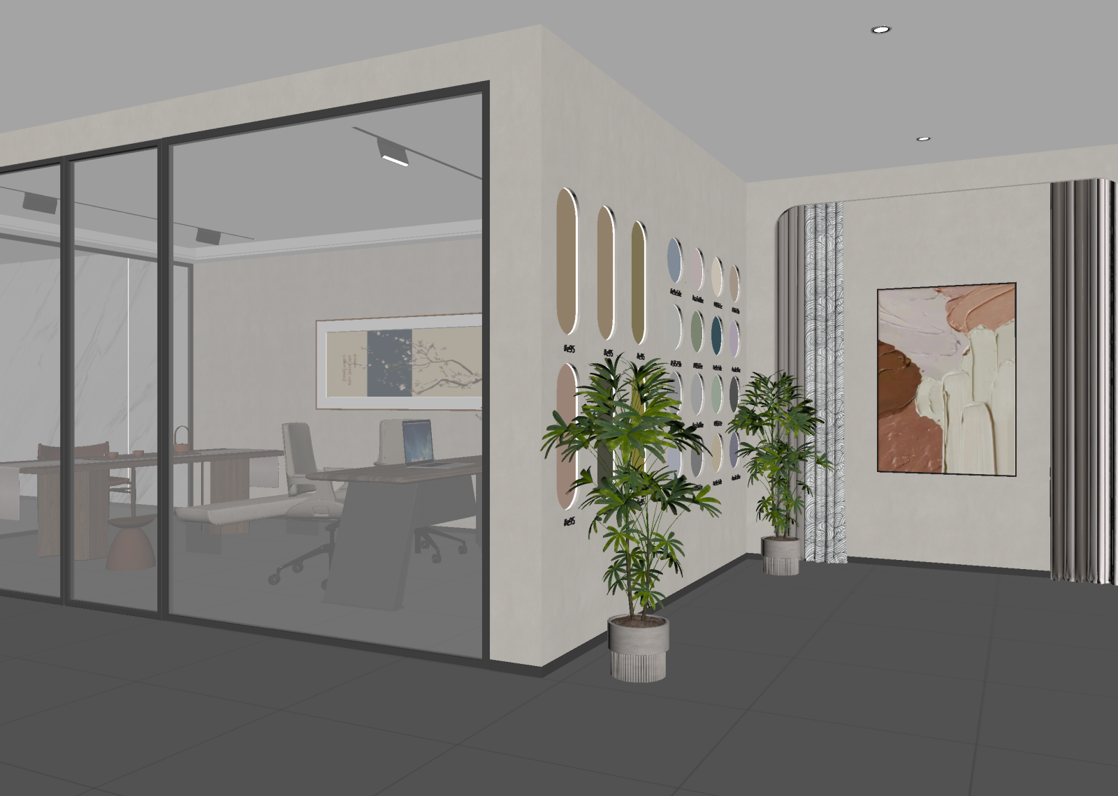 现代办公大厅3D模型下载【ID:1214575646】