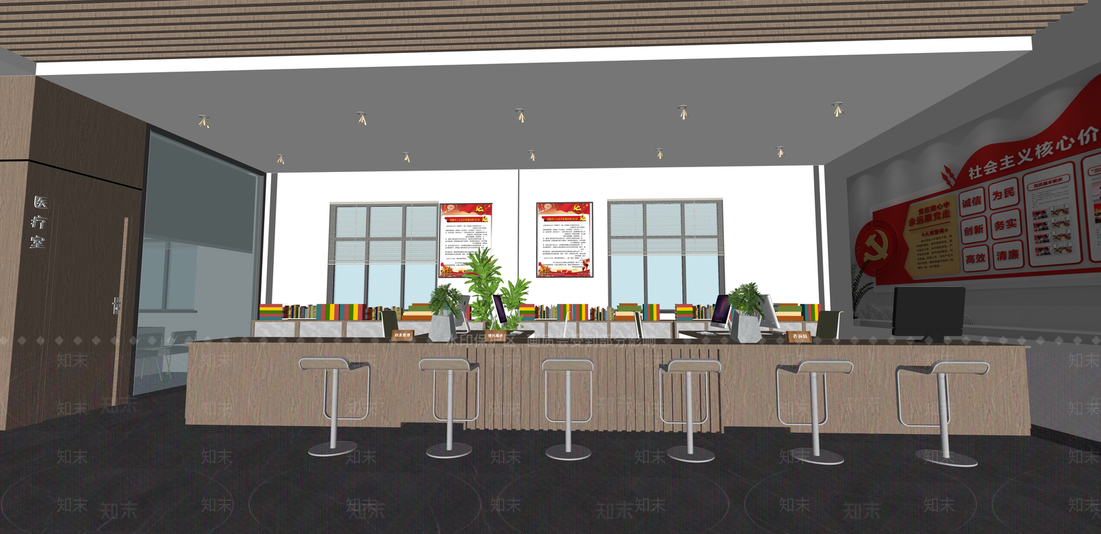 现代党建室SU模型下载【ID:1215202493】