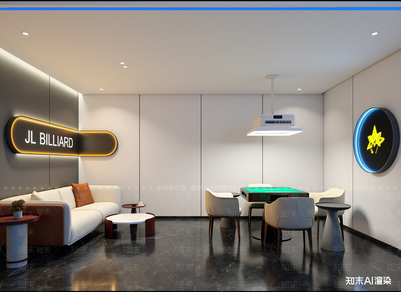 现代台球室3D模型下载【ID:1214852949】