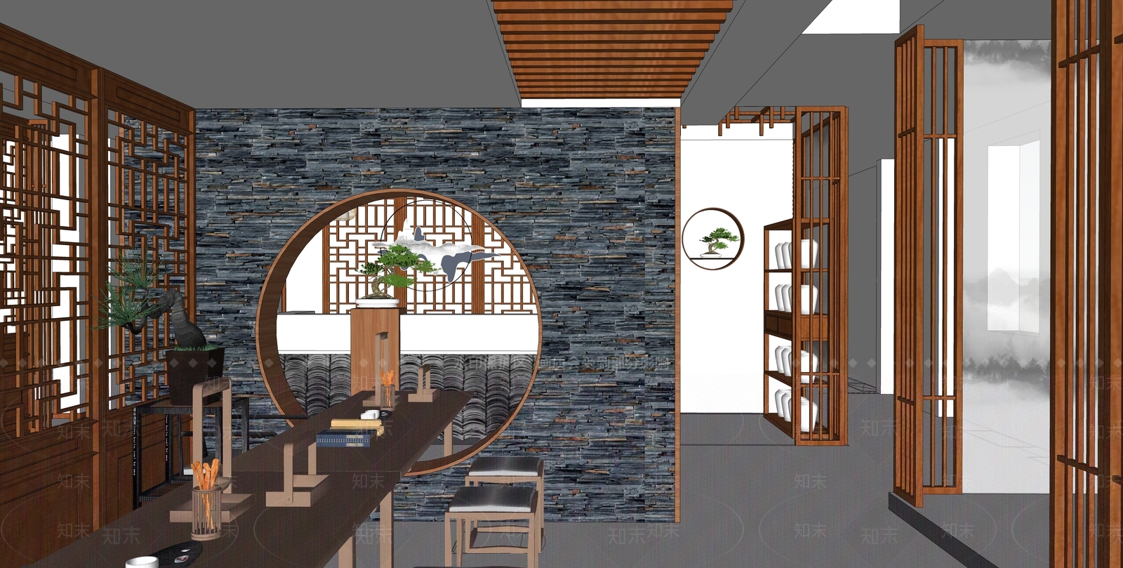 中式汉服文化体验馆SU模型下载【ID:732812692】