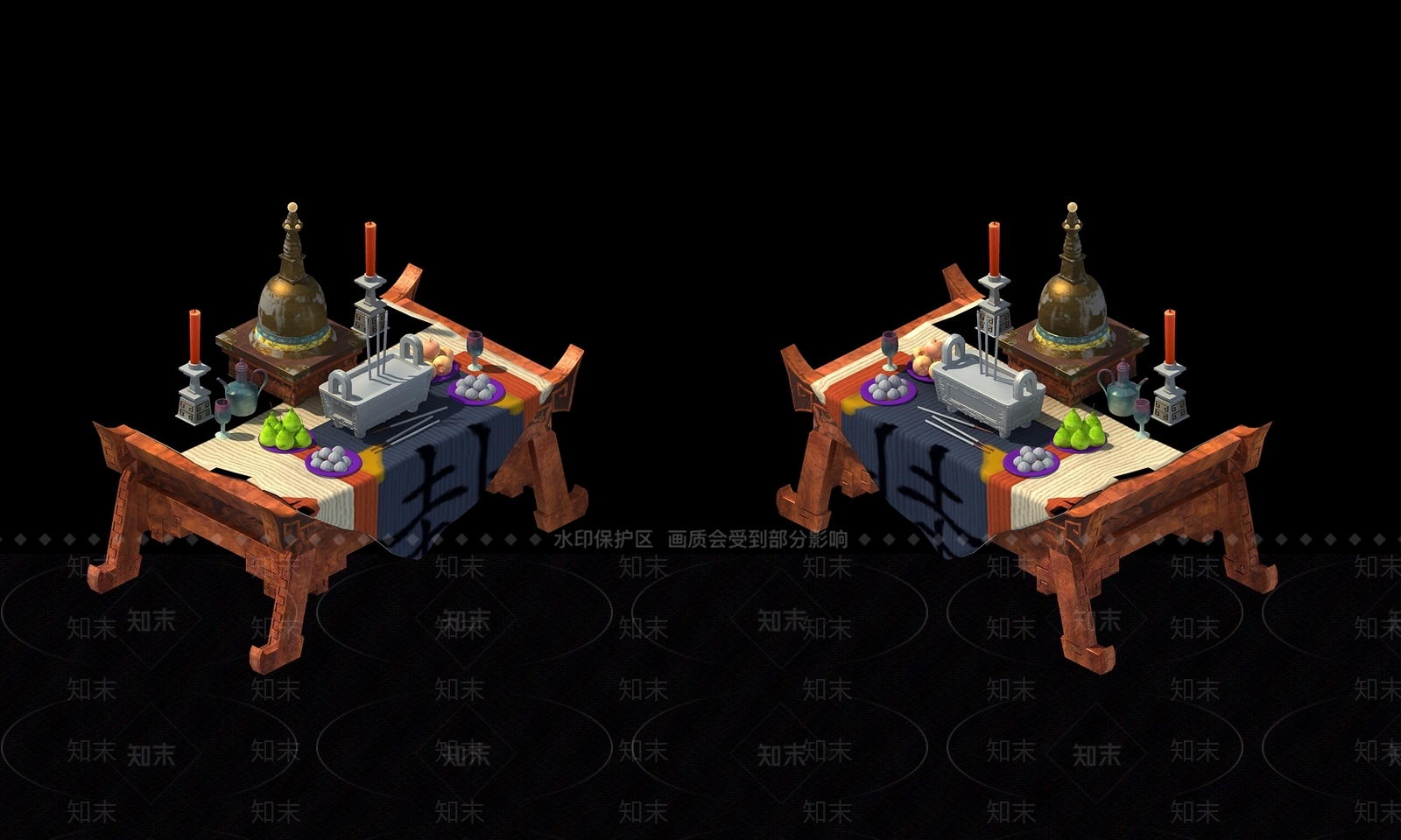 中式祭台游戏模型3D模型下载【ID:234753860】