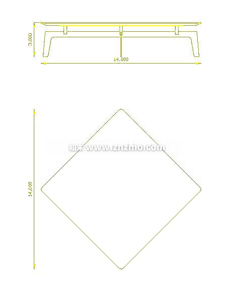 茶几cad施工图下载【ID:175266148】