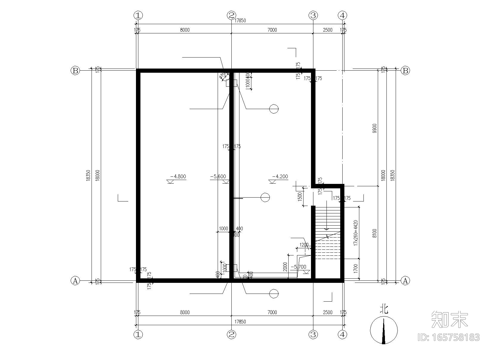 水泵房建筑施工图（CAD）cad施工图下载【ID:165758183】