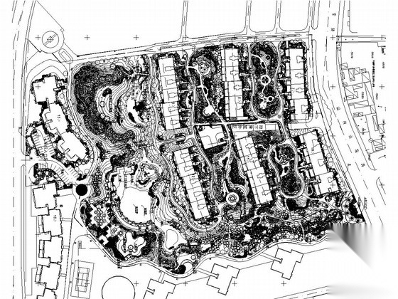 [杭州]高档经典住宅小区景观设计施工图（含Word文档）施工图下载【ID:161063173】