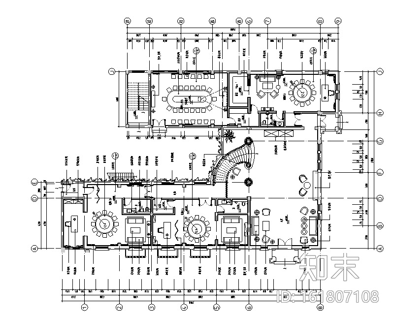 新中式禅意风格休闲会所空间设计施工图（附效果图）cad施工图下载【ID:161807108】