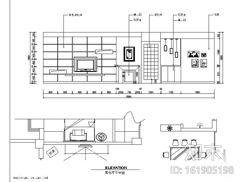 120㎡现代风格三居装修图施工图下载【ID:161905198】