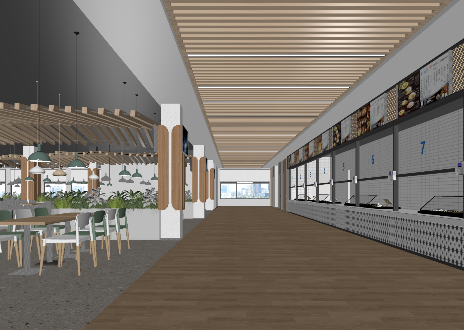现代自助餐厅3D模型下载【ID:1214746906】