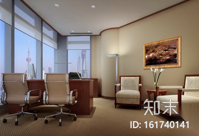 raffles办公空间设计施工图（附效果图+材料清单）cad施工图下载【ID:161740141】