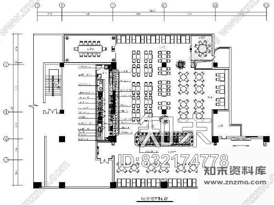 图块/节点西餐明档区平面布置图cad施工图下载【ID:832174778】