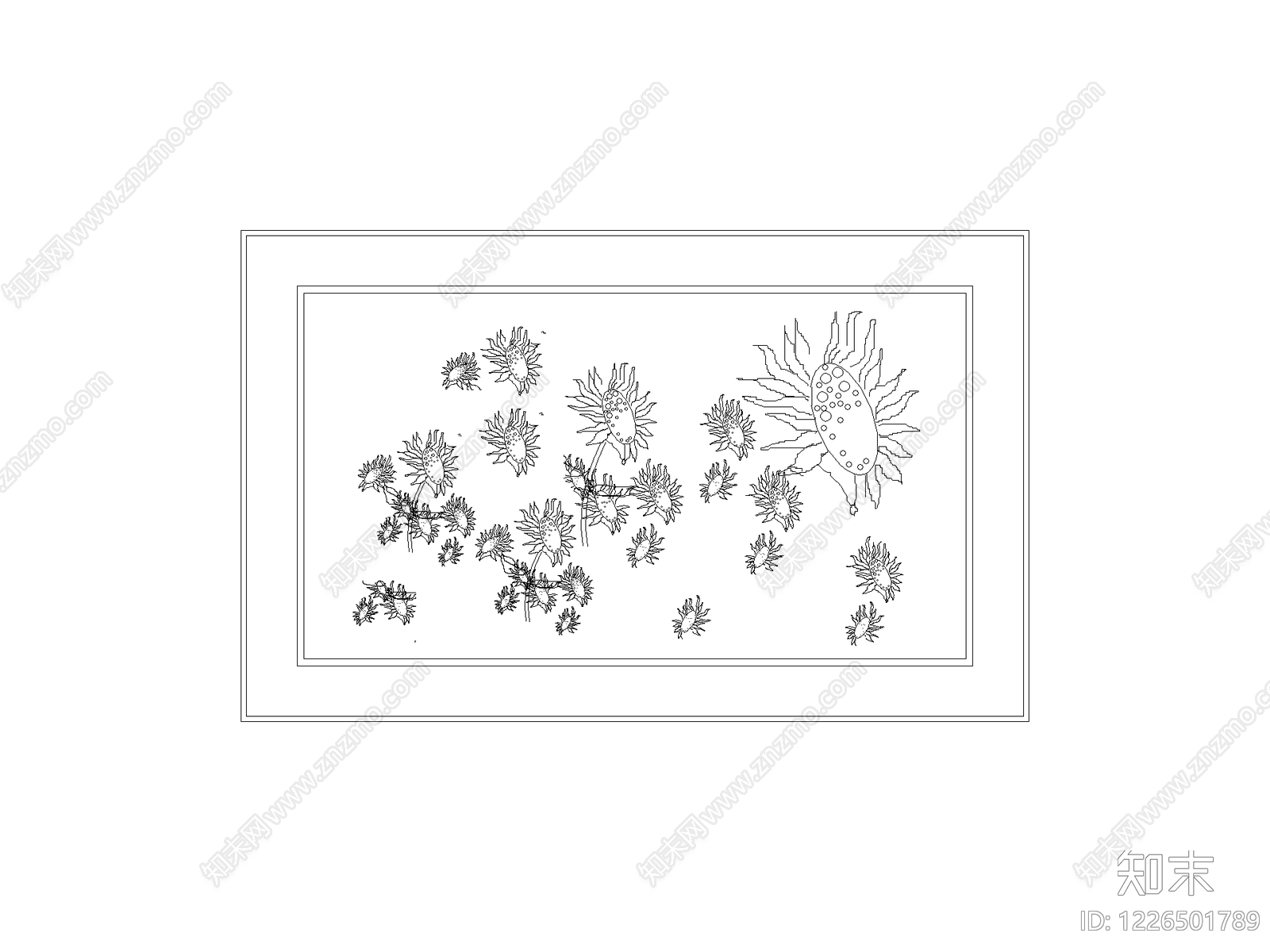 软装装饰画图块cad施工图下载【ID:1226501789】