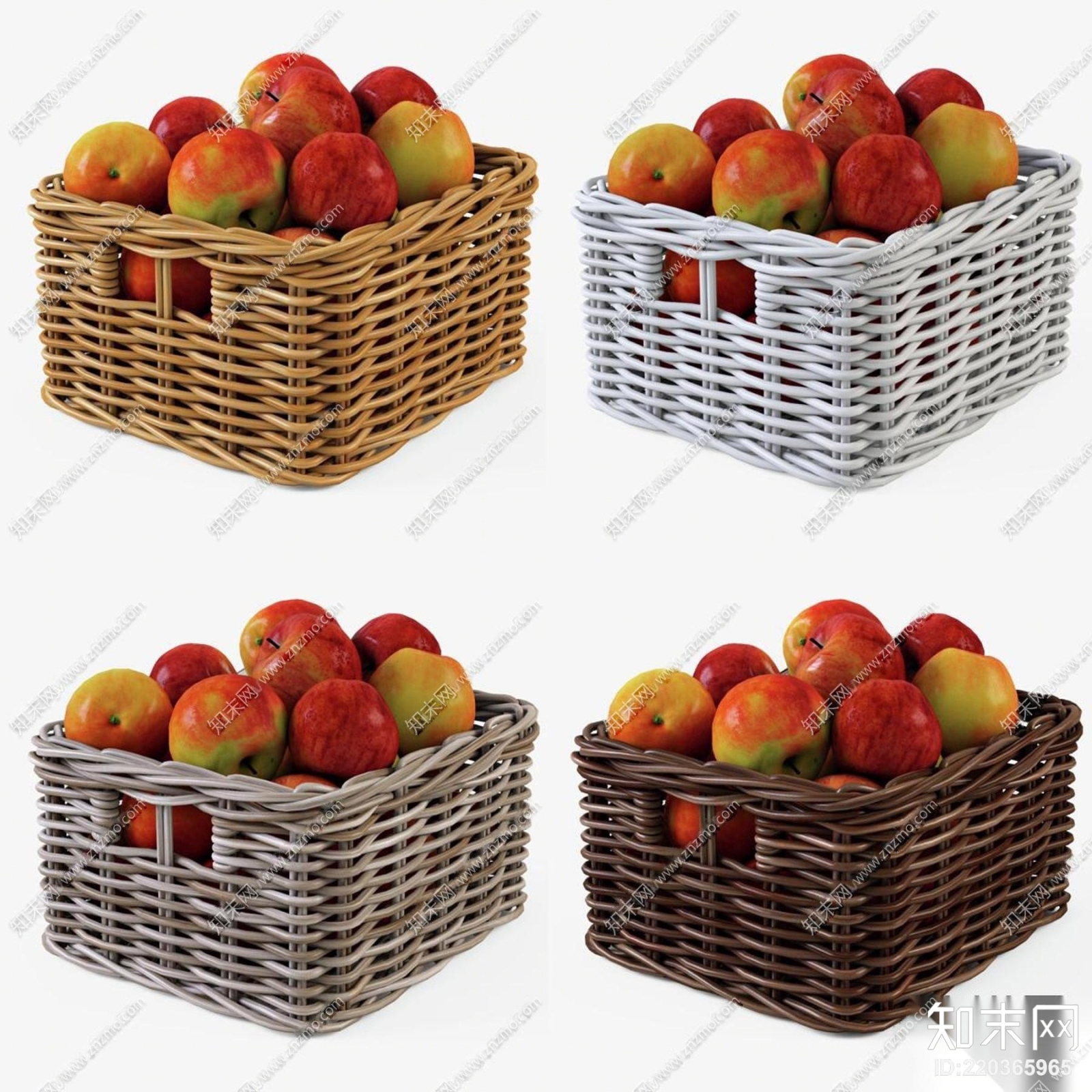 现代编藤水果篮3D模型下载【ID:220365965】