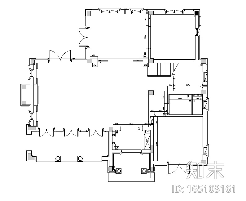 新古典中式风桃花源别墅样板房设计施工图（附效果图）cad施工图下载【ID:165103161】