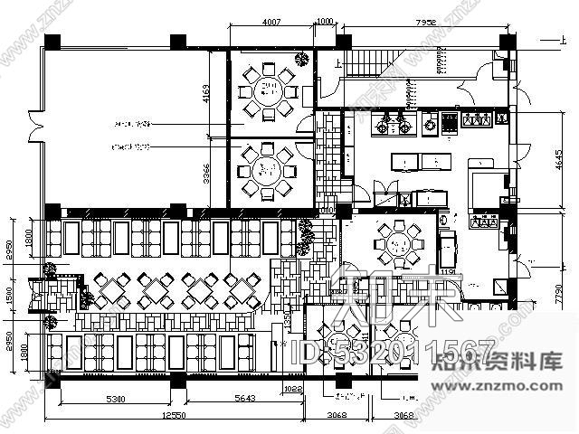 施工图北京望京某290㎡餐厅设计图cad施工图下载【ID:532011567】