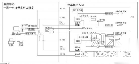 停车场一卡通系统电气图cad施工图下载【ID:165974105】