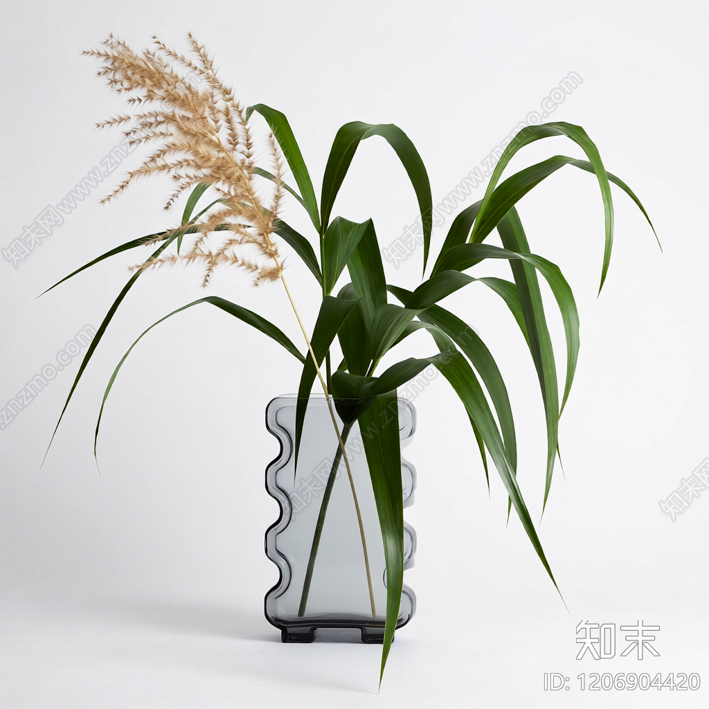 盆栽芦苇装饰3D模型下载【ID:1206904420】
