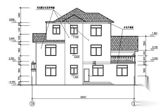 某三层别墅建筑方案图cad施工图下载【ID:149920147】
