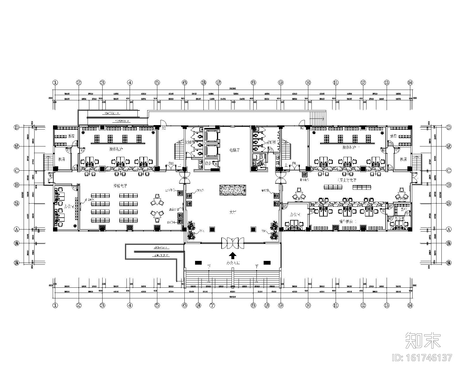 太仓市浏河镇财税局办公室装修施工图cad施工图下载【ID:161746137】