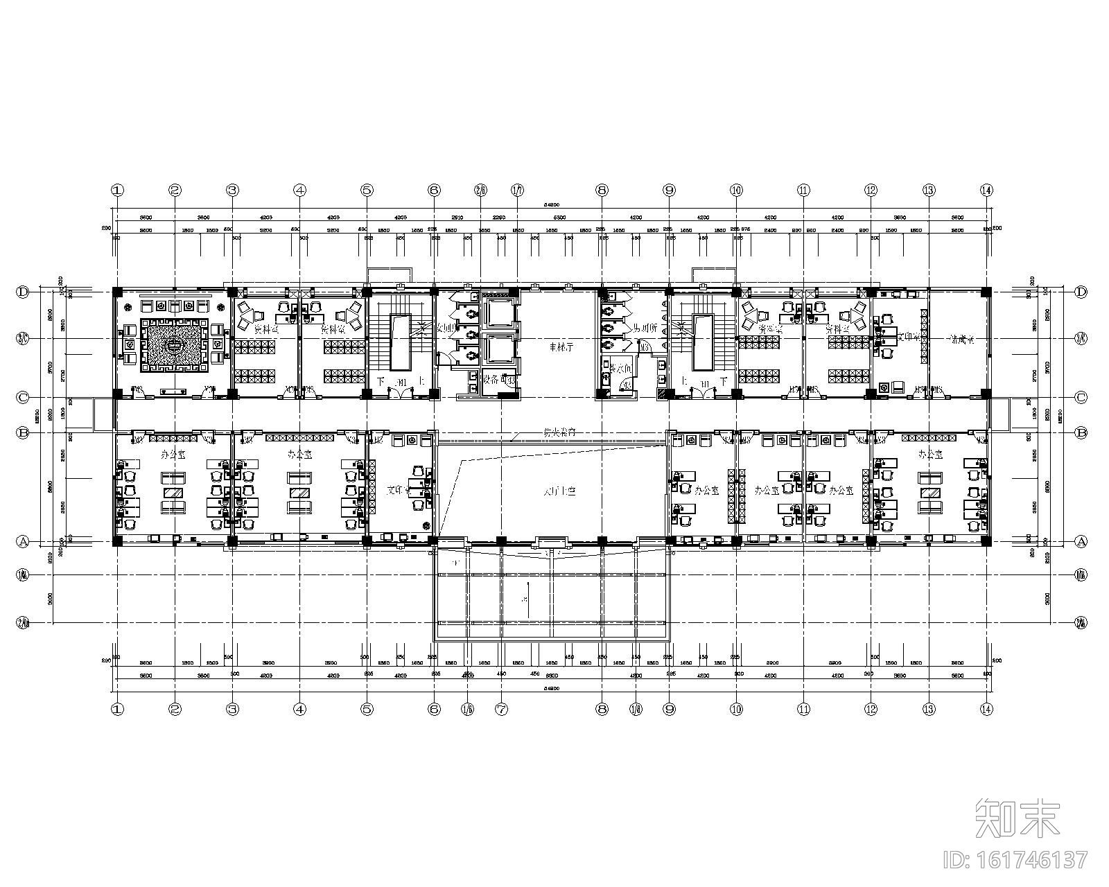 太仓市浏河镇财税局办公室装修施工图cad施工图下载【ID:161746137】