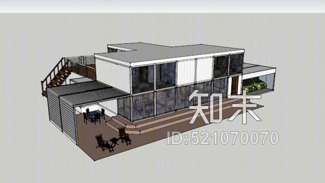 集装箱运输船SU模型下载【ID:521070070】
