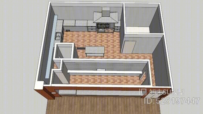 厨房/餐厅/厨房餐厅的厨房产业SU模型下载【ID:525197447】