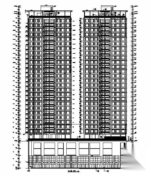 [深圳]宝安某园区住宅楼建筑施工图cad施工图下载【ID:166720116】