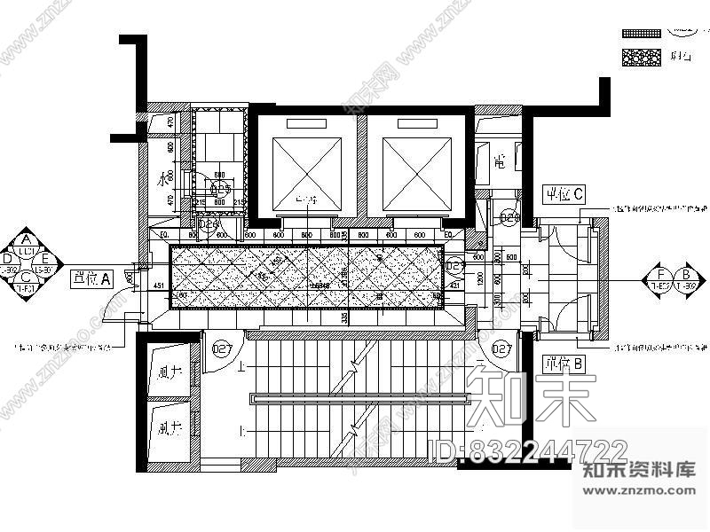 图块/节点住宅电梯厅详图施工图下载【ID:832244722】