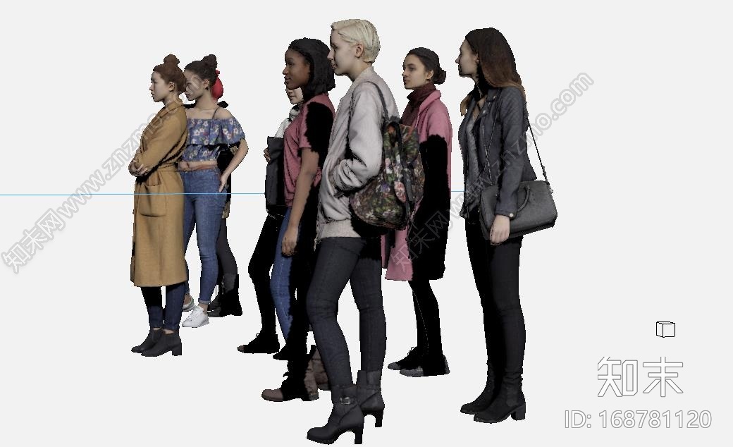 时尚现代人物组合CG模型下载【ID:168781120】