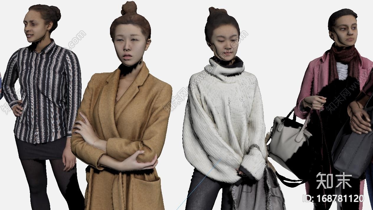 时尚现代人物组合CG模型下载【ID:168781120】