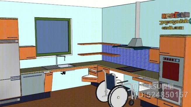 残疾人厨房SU模型下载【ID:524850157】