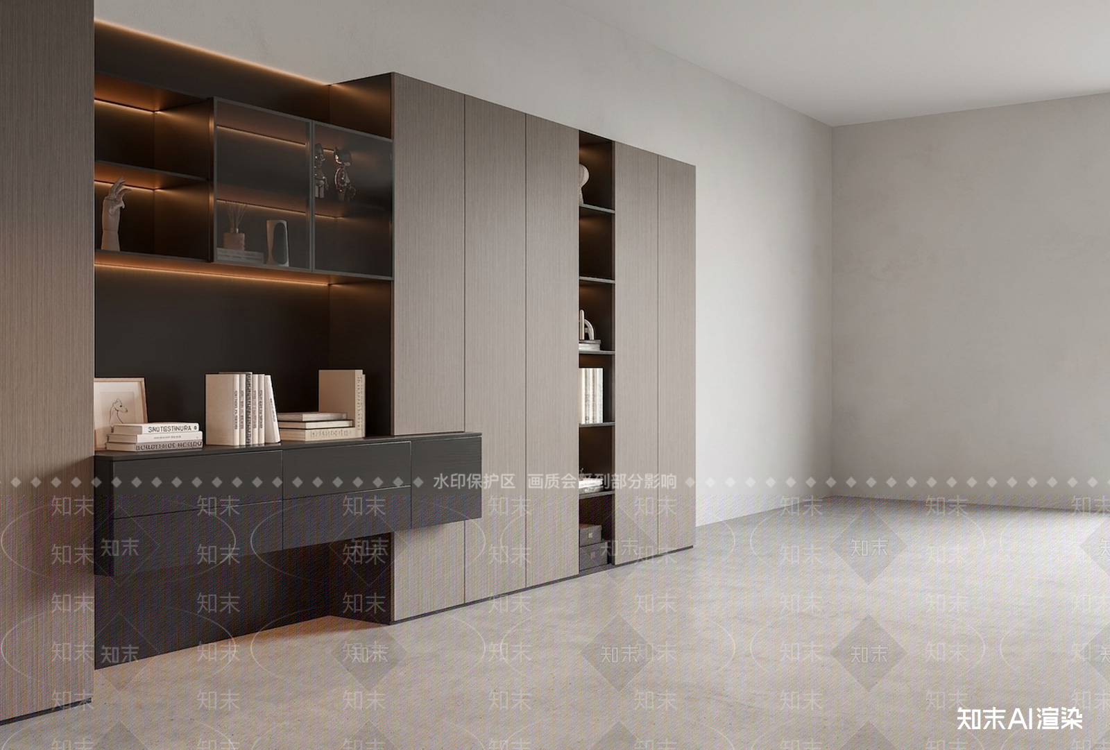 组合式储物展示柜书房3D模型下载【ID:1227448195】