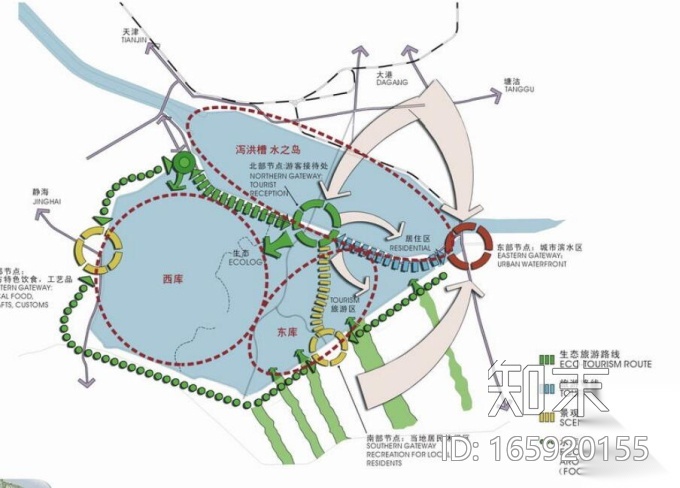 [天津]海港水库概念性景观规划设计cad施工图下载【ID:165920155】