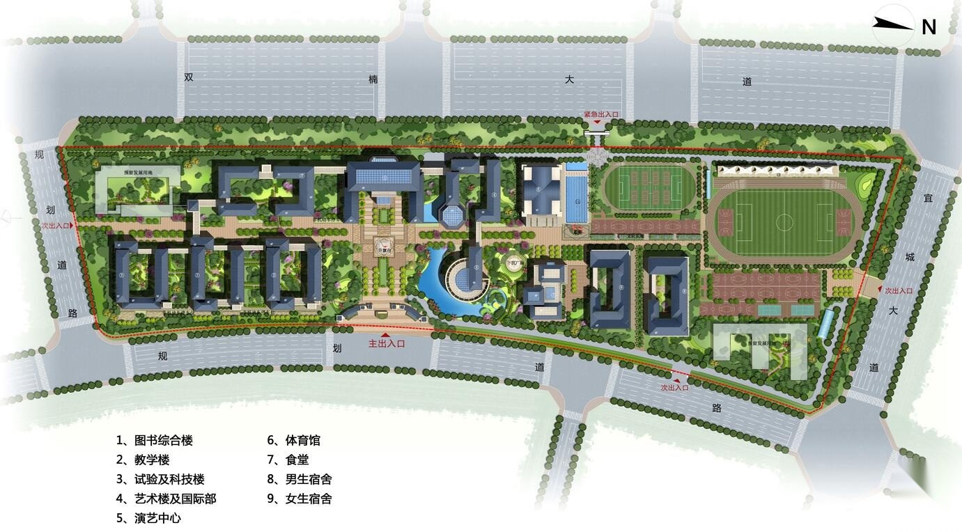 [四川]一级示范性普通高中中学建筑设计文本(jpd+cad+...施工图下载【ID:151548190】