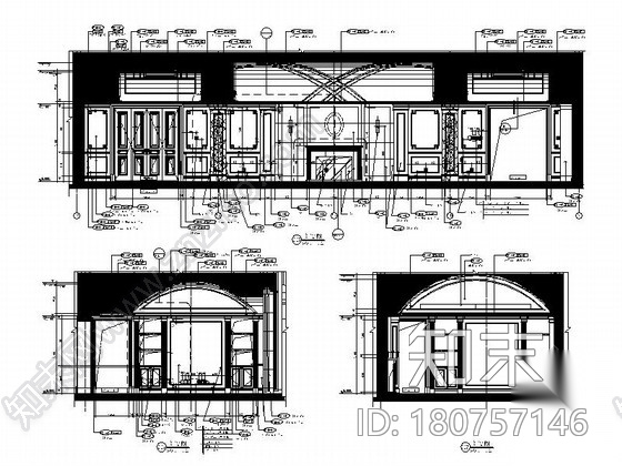[杭州]欧式顶层大居室样板房设计装修图cad施工图下载【ID:180757146】